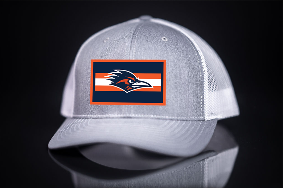 UTSA / Rectangle Stripe Roadrunner / Curved Bill Mesh Snapback / 153 / UTSA007 Khaki