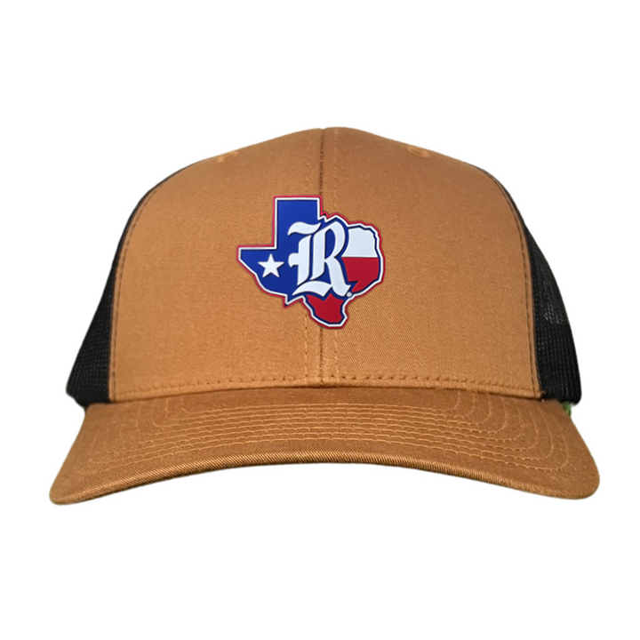 Rice University Old R State of Texas with Flag  Rubber Patch / Hats / 251 / Rice056 / MM