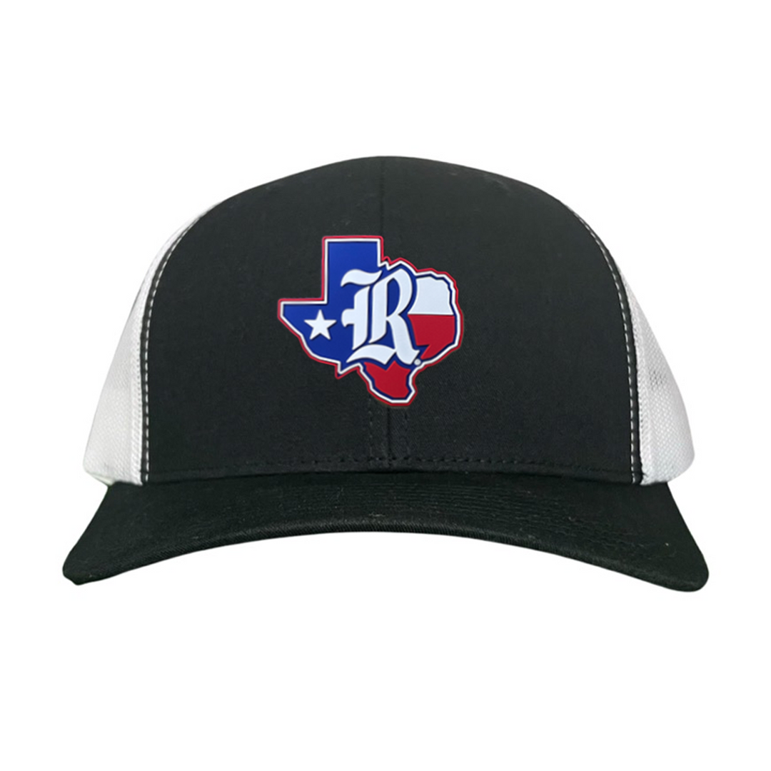 Rice University Old R State of Texas with Flag  Rubber Patch / Hats / 251 / Rice056 / MM