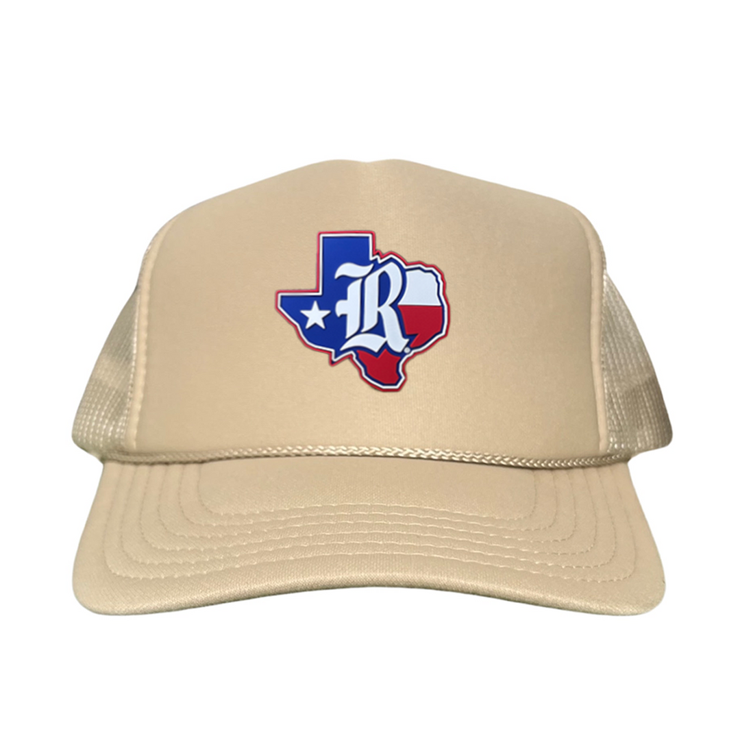 Rice University Old R State of Texas with Flag  Rubber Patch / Hats / 251 / Rice056 / MM