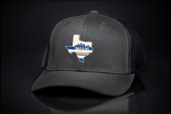 Dallas Skyline Patched Curved Bill Hat Black/Black