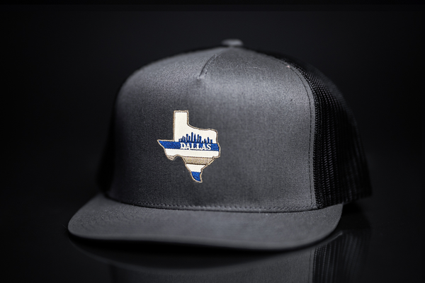 Dallas Skyline Patched Flat Bill Hat Black/White