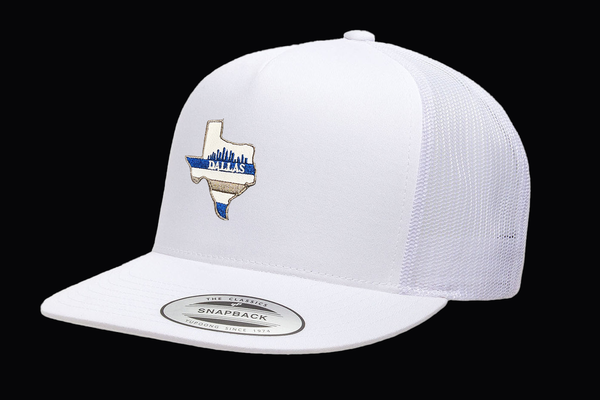 Dallas Skyline Patched Flat Bill Hat Black/White